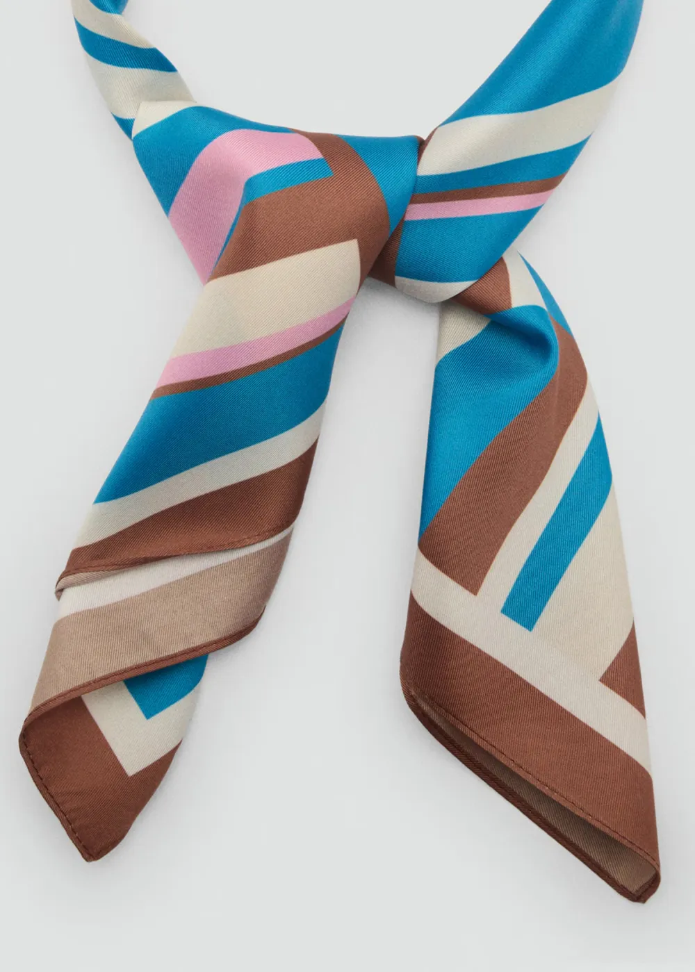 Casual Style Blue Abstract Srip Scacrf