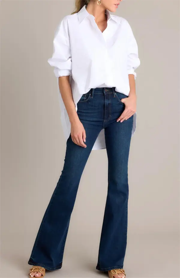 DARK WASH FLARE JEANS