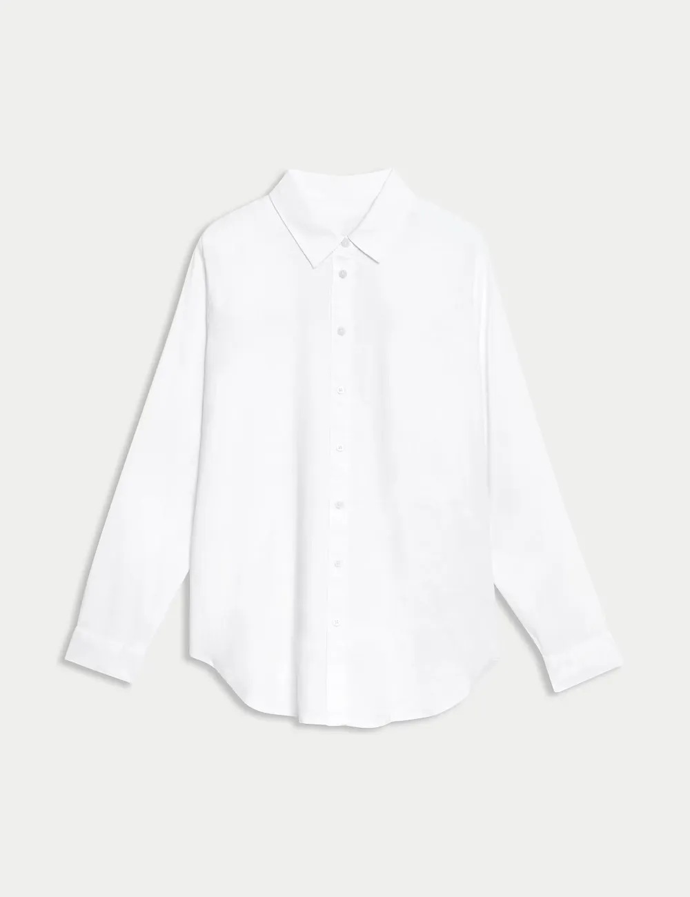 Linen Blend Collared Relaxed Shirt