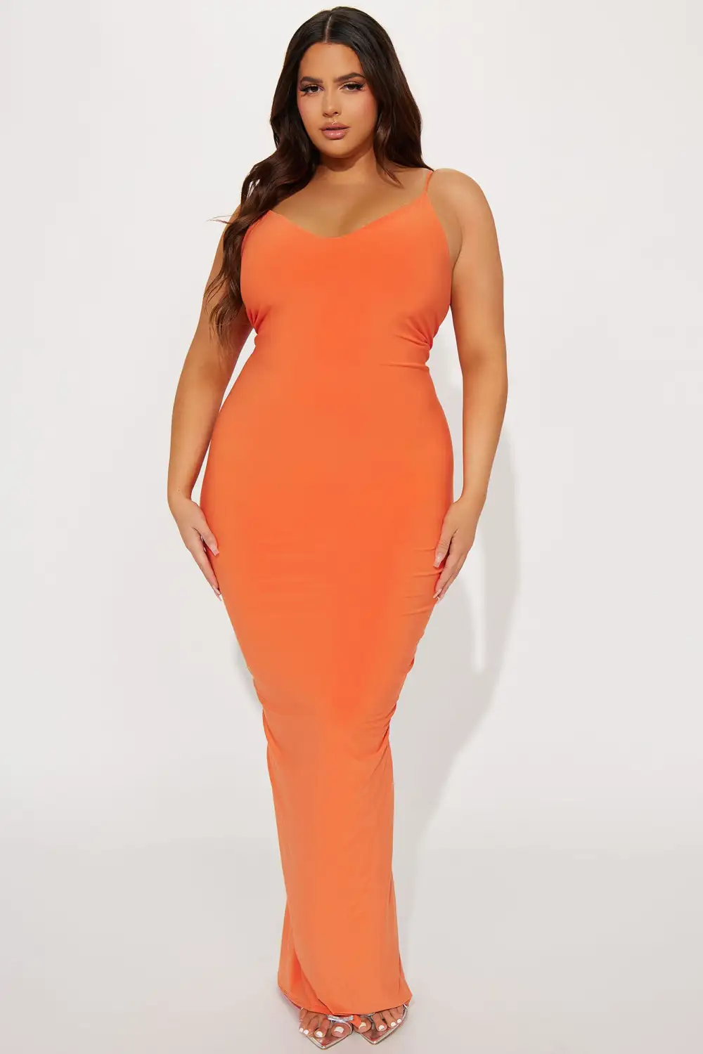 Krissy Backless Maxi Dress - Orange