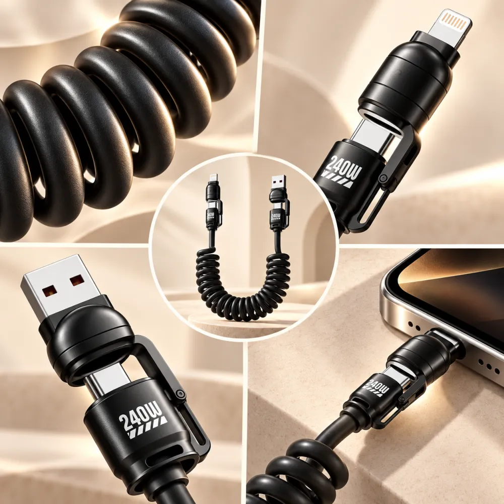 Spring charging cable