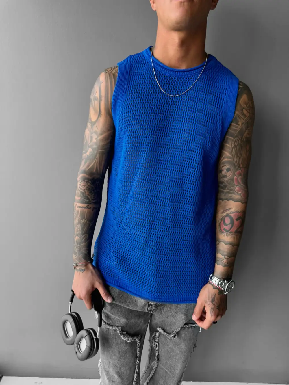Streetwear Relaxed Textured Tank Top
