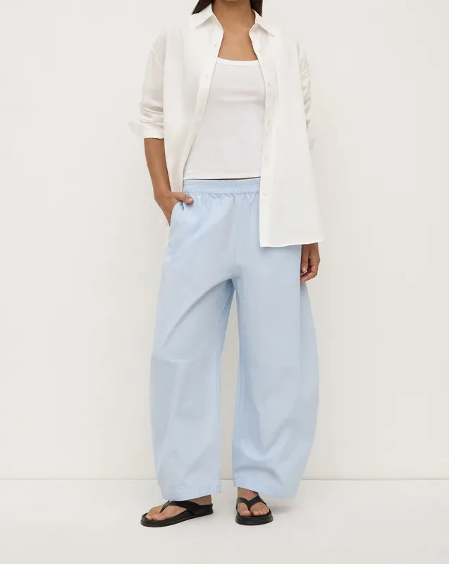 Voluminous Cotton Barrel-Leg Pant