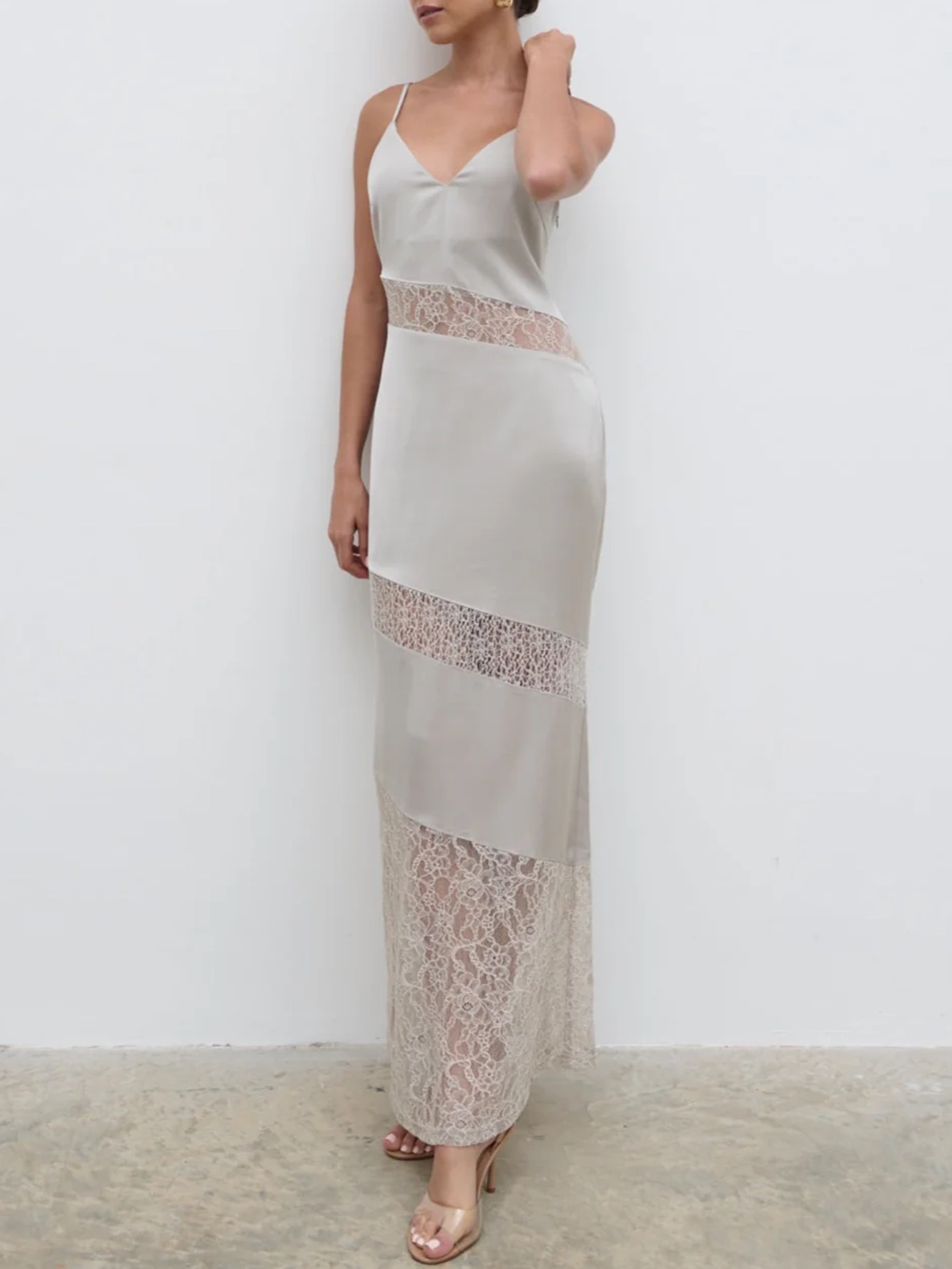 Lace Inserted Slip Dress