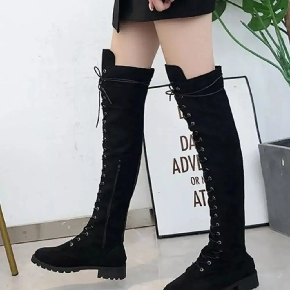 Lace-Up Over Knee Boots