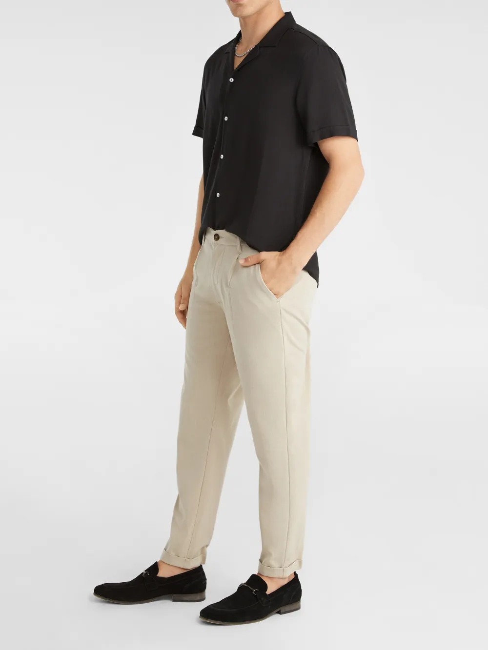 Black Plain Short Sleeve Shirt