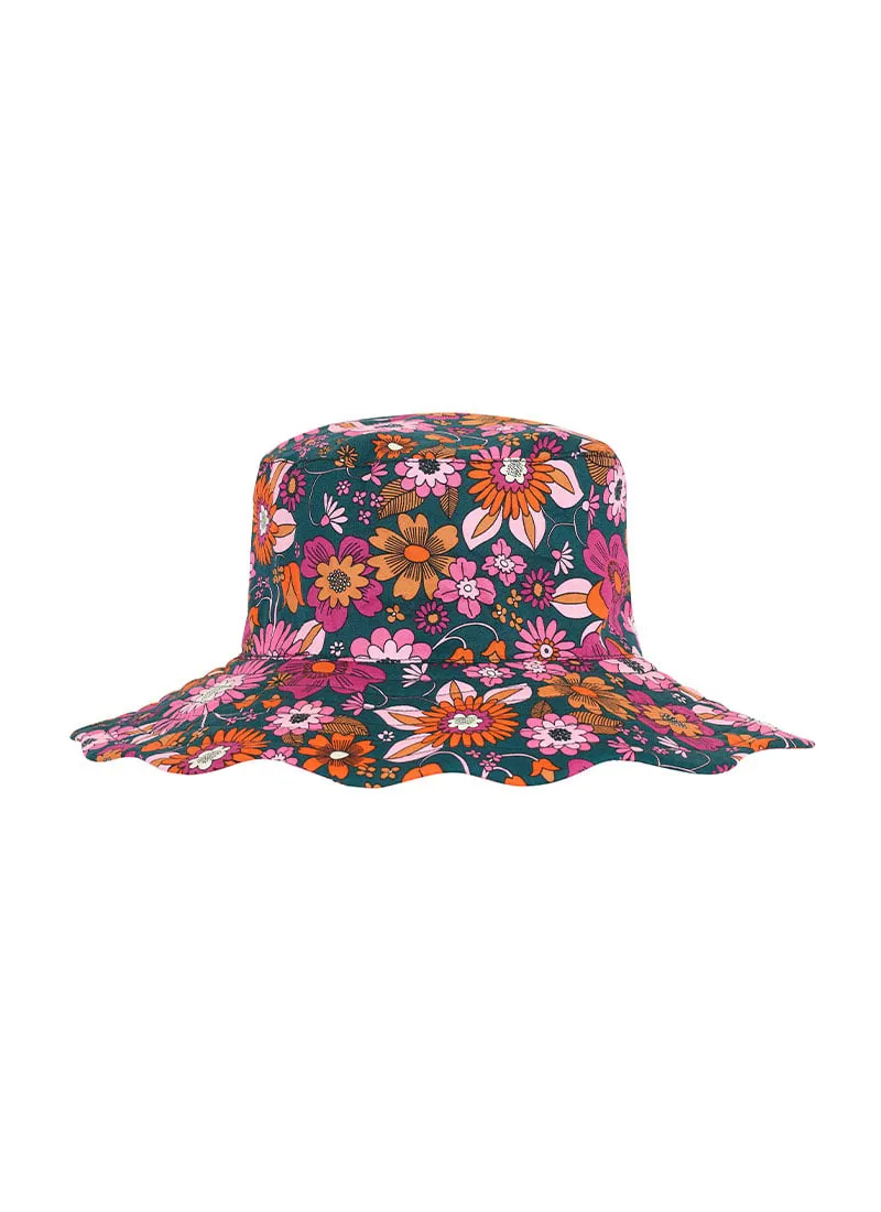 Retro Floral Print Bucket Hat