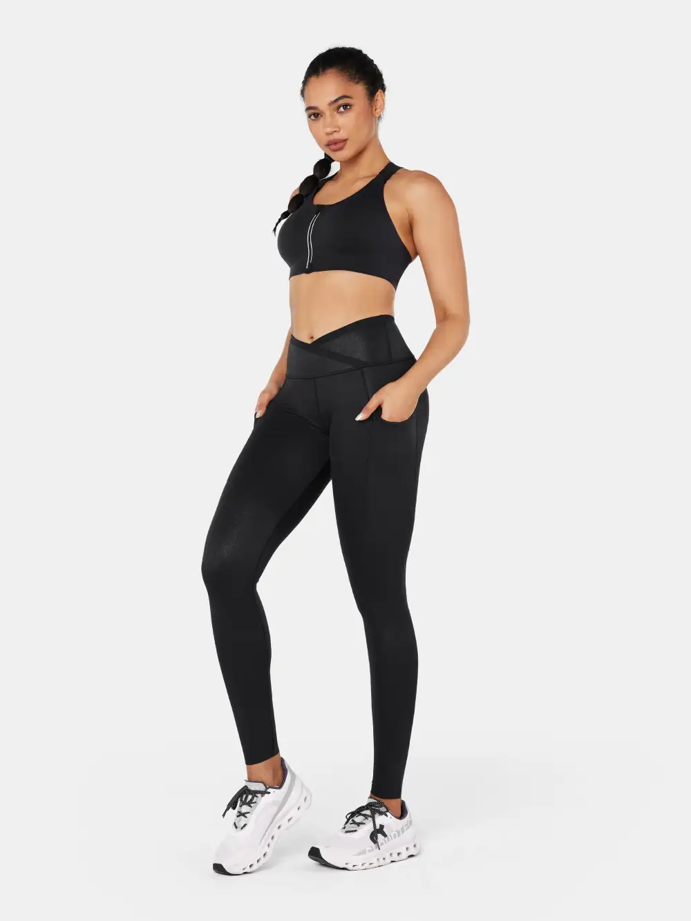 Body Sculpt Faux Leather Side Pocket Leggings