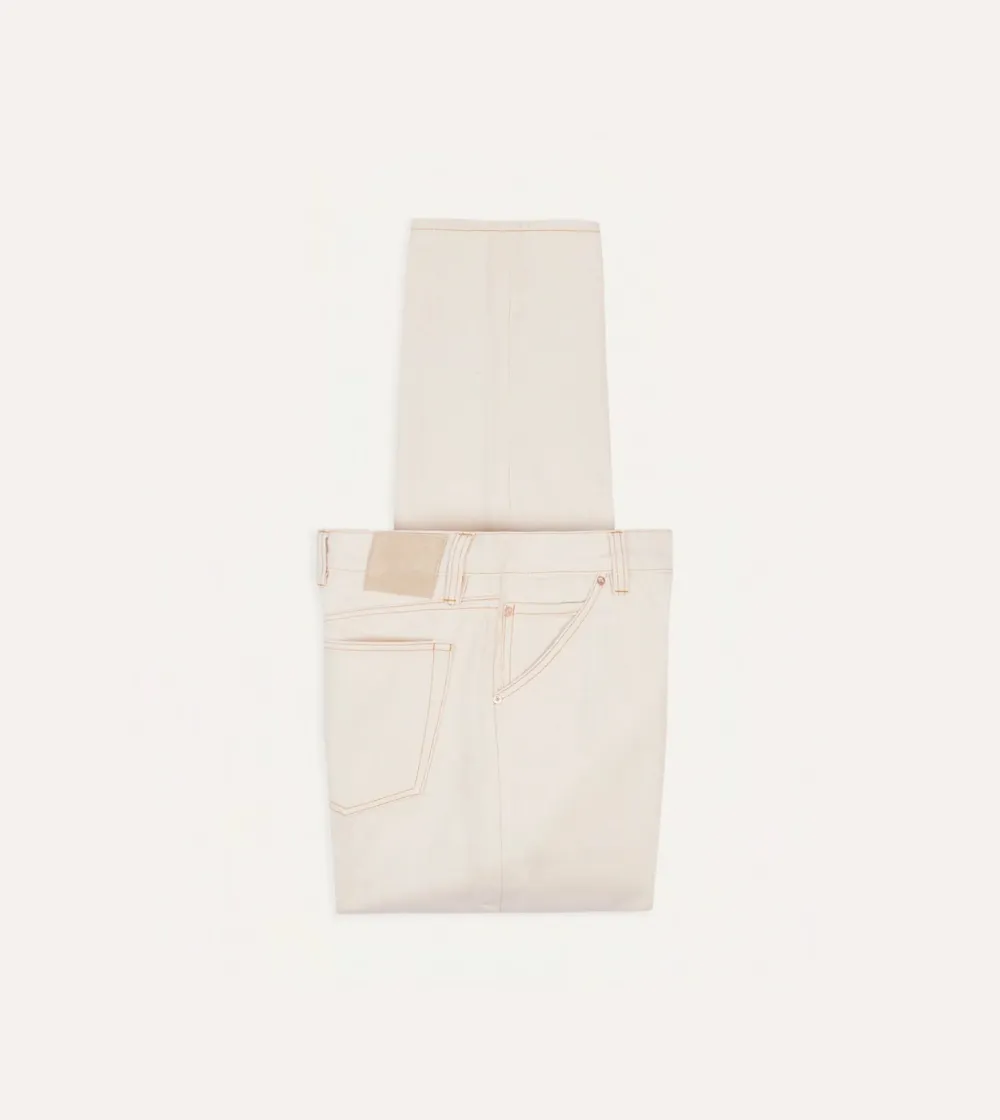 Off White Straight Leg Denim Pants