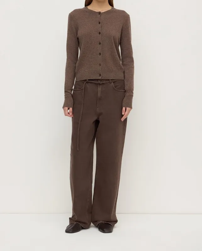 Dark Ganache Loose-Fit Tie-Waist Jeans