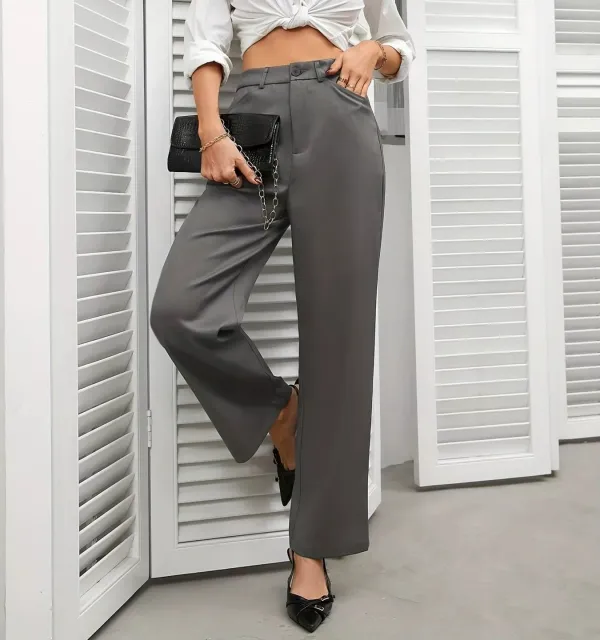 Polished High Waist Wide Leg Pants