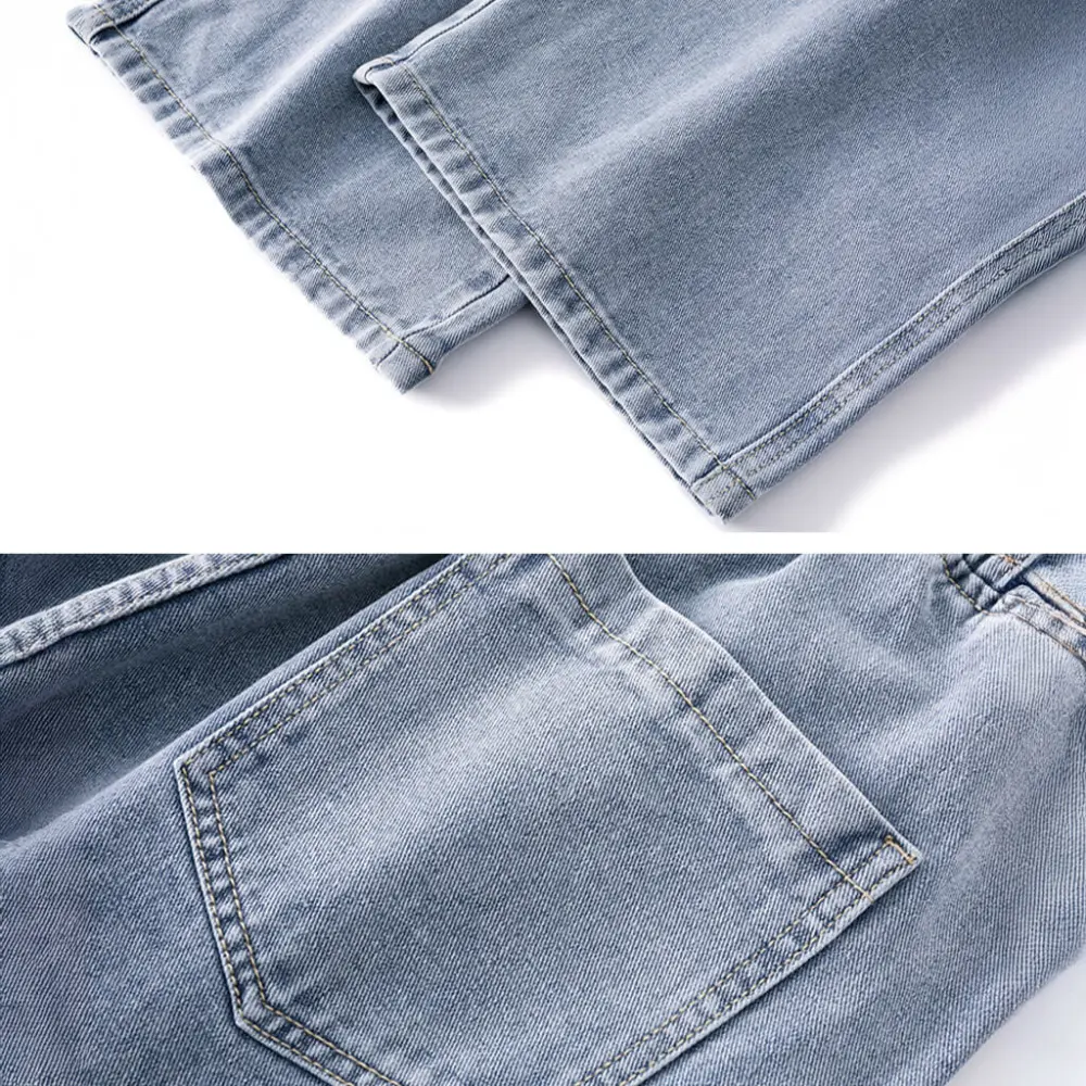 Relaxed Denim Wide Leg Pants