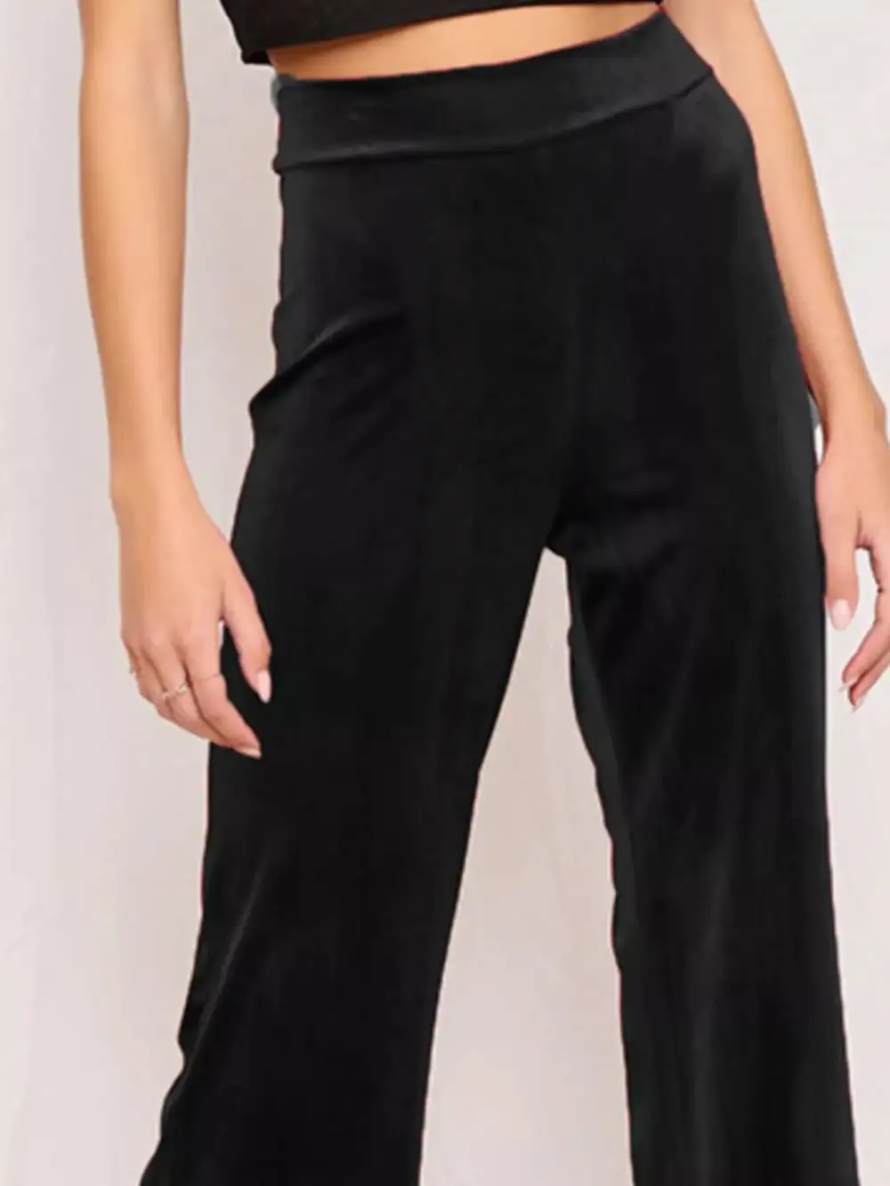 Full Size Velvet Wide Leg Pants
