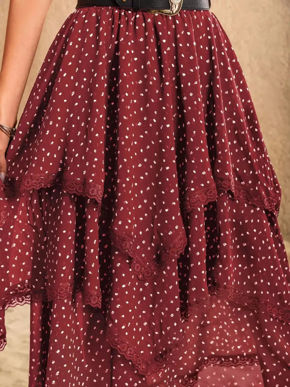 Round Neck Breezy Skirt