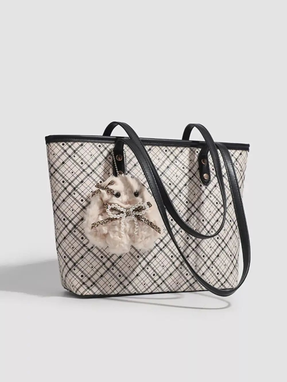 Plaid Plush Tote Bag