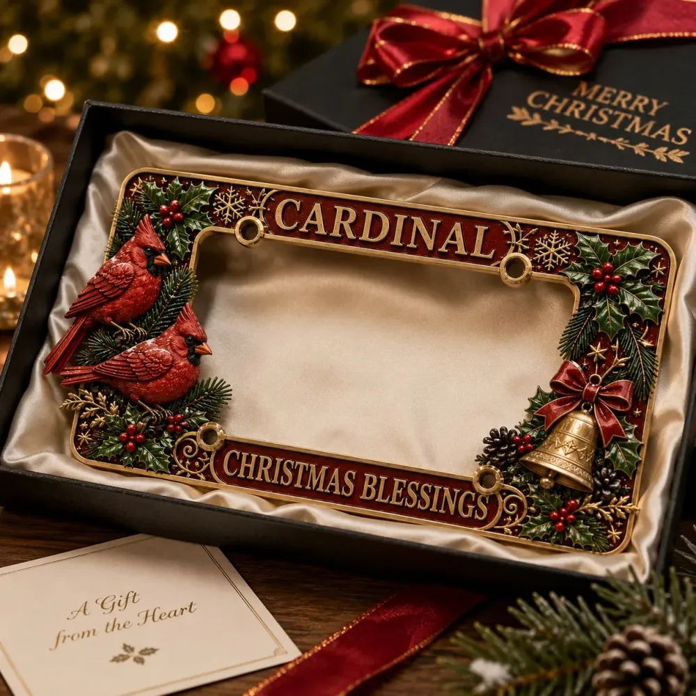 Christmas License Plate Frame – Festive Style for Every Ride