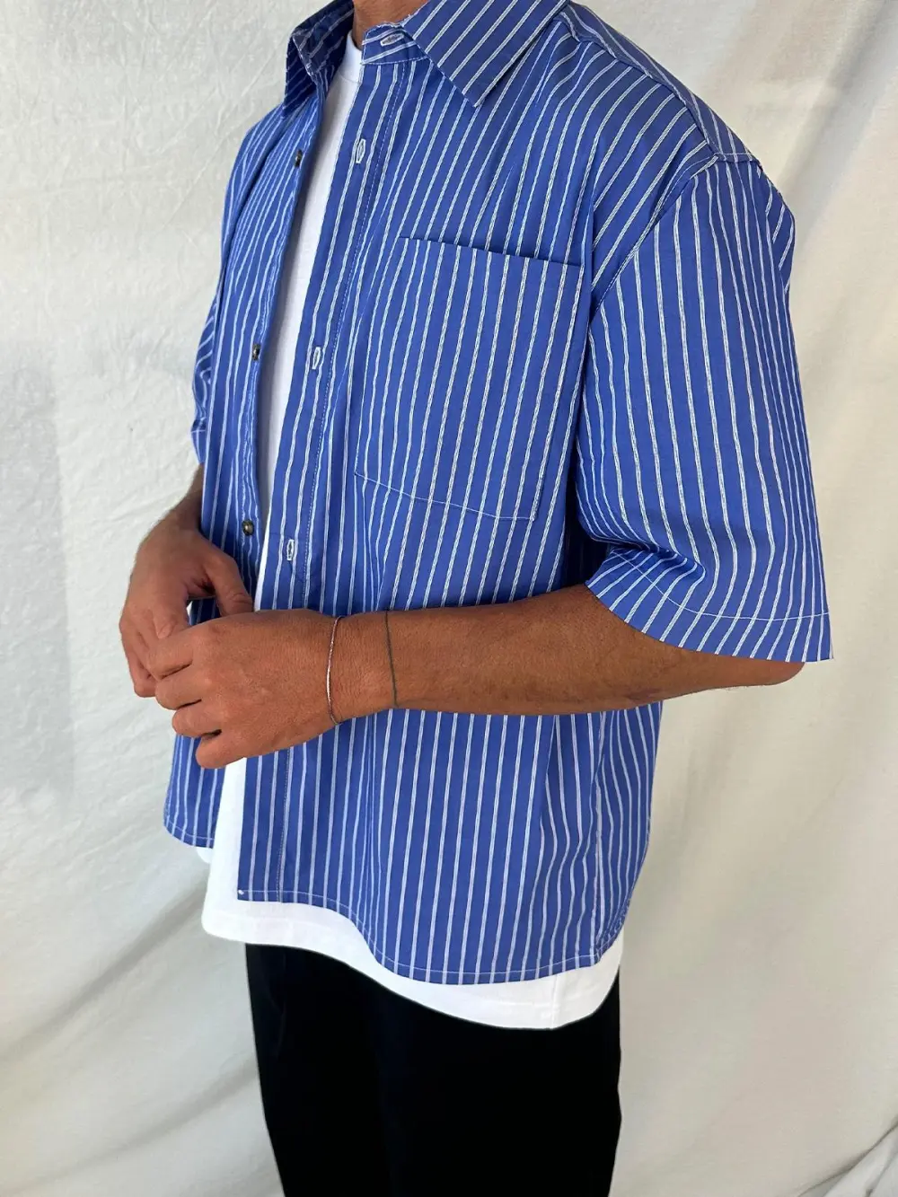 Casual Soft And Comfortable Striped Blue Shirt