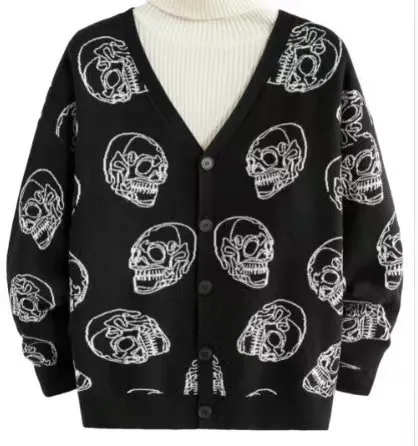 Jacquard Halloween Knit Cardigan Unisex