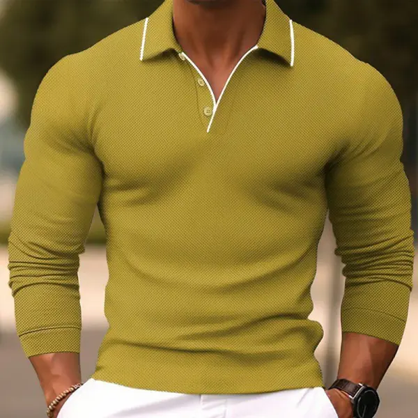 Classic Long Sleeve Collared Knit Shirt