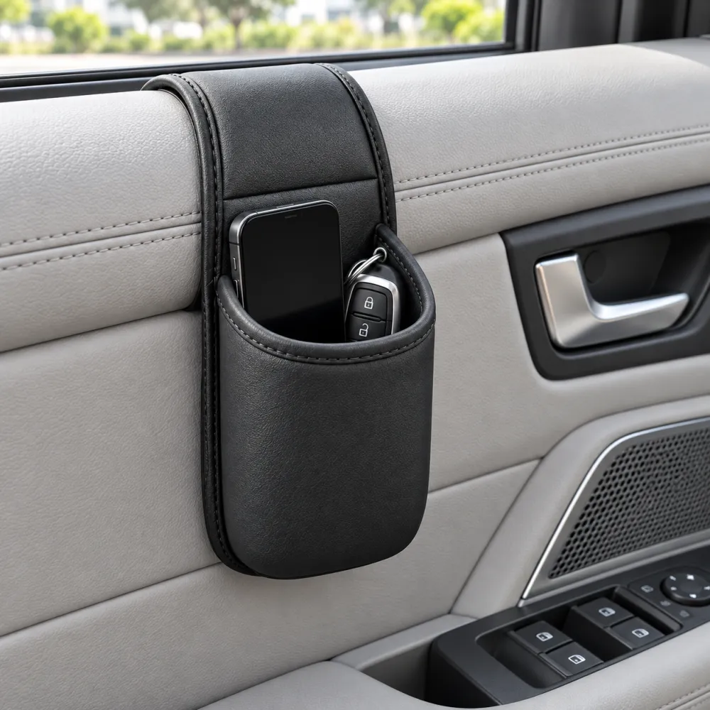 Leather Car Door Storage Pocket