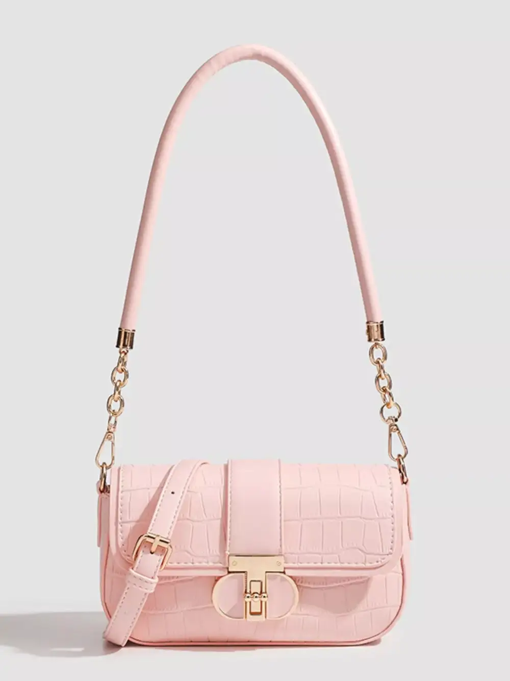 Textured Flap Shoulder Bag