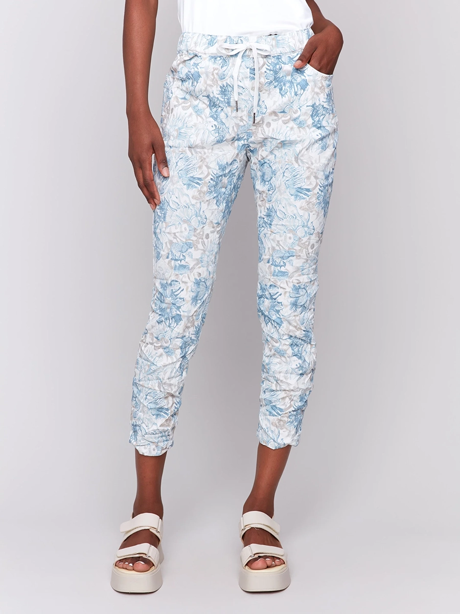 Slim Elastic Waist Casual Trousers