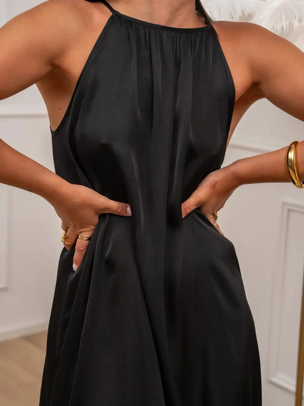 Line Strappy Viscose Dress