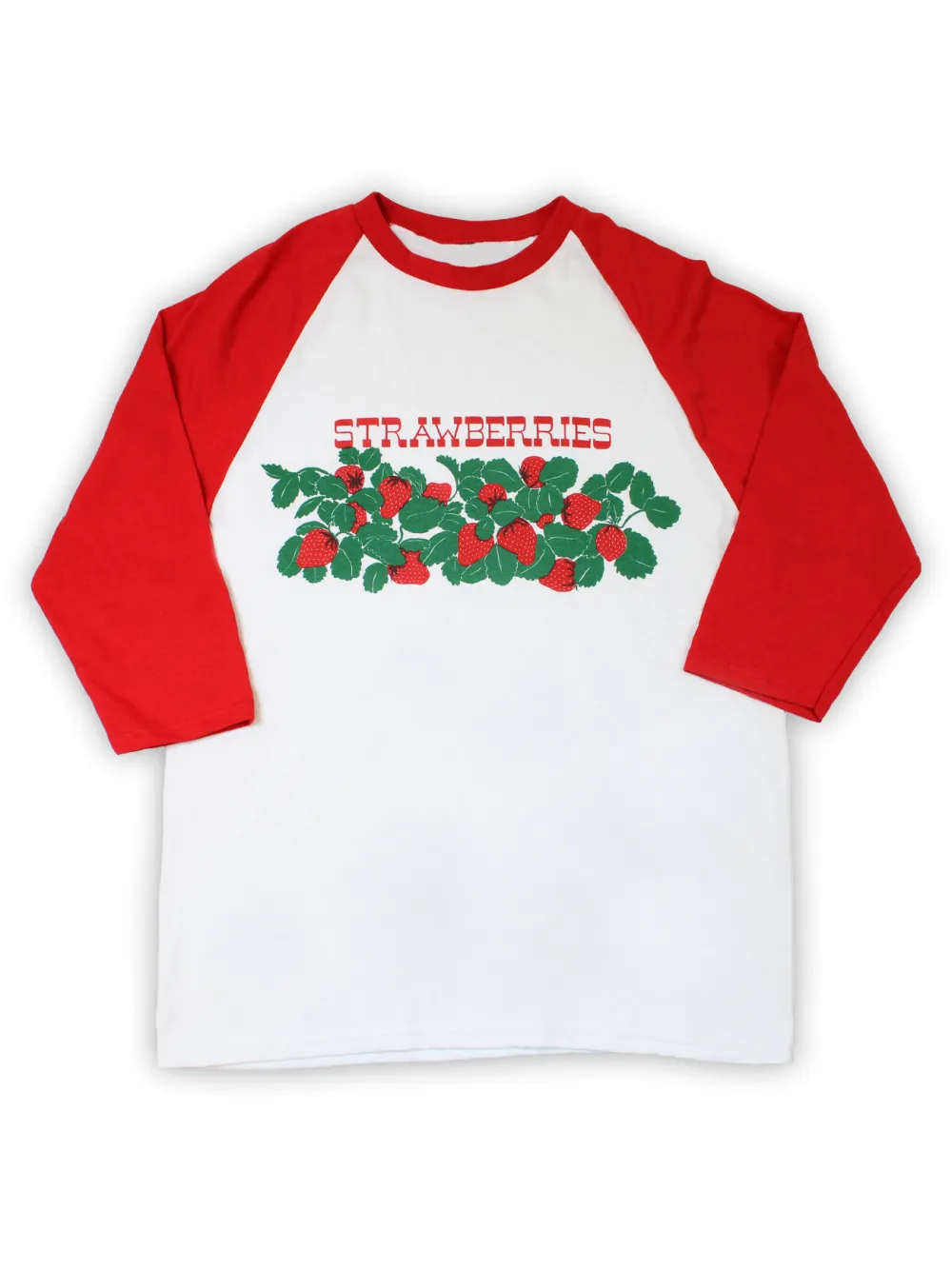 Strawberry Print Round Neck Long Sleeved T-Shirt