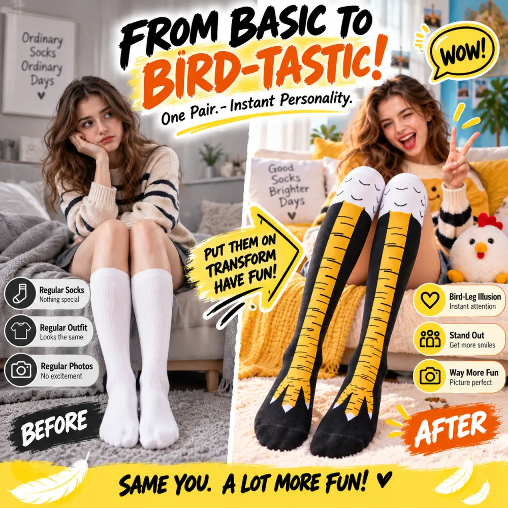 Funny internet celebrity chicken leg socks fitness exercise slimming leg long tube socks